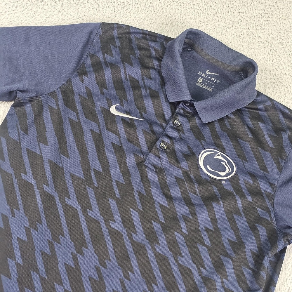 Penn‎ State Nittany Lions Shirt Mens Small Blue NCAA Football Nike Dri Fit Polo